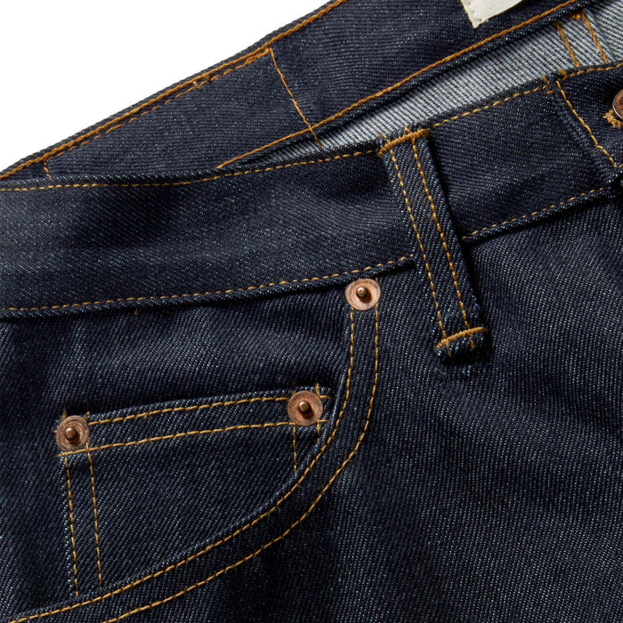 material shot of the fifth pocket on The Slim Jean in Cone Mills Cordura Denim