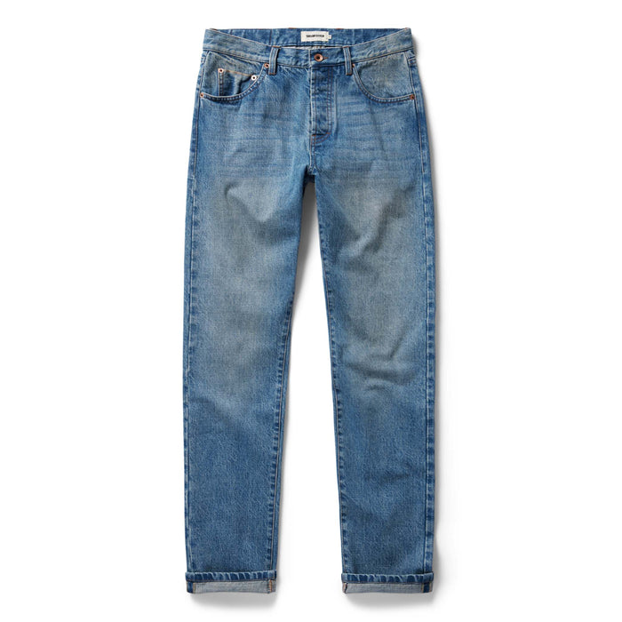 flatlay of The Slim Jean in Fletcher Wash Organic Selvage