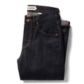 flatlay of The Slim Jean in Kuroki Welterweight Slub folded