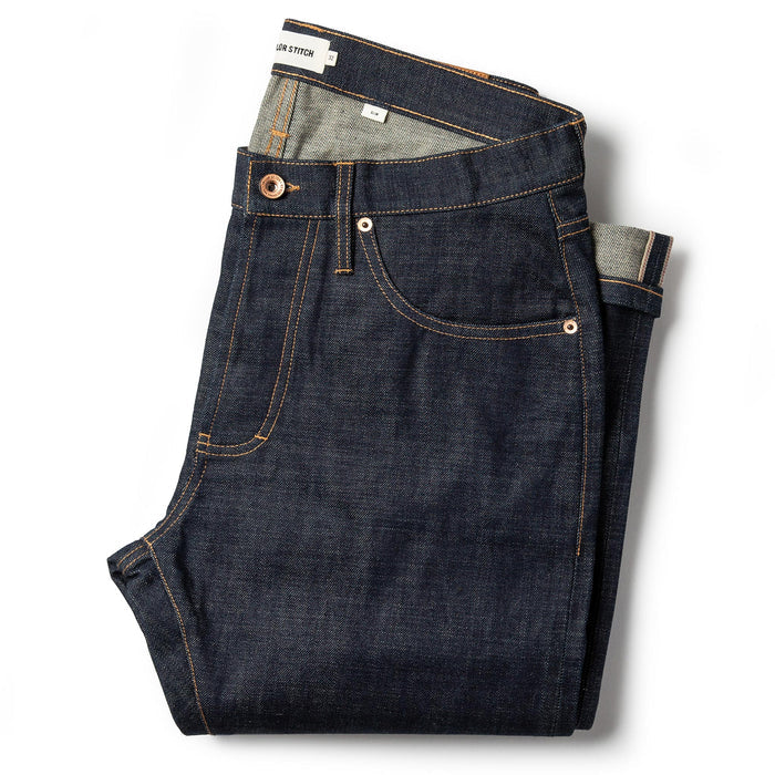 folded flatlay of The Slim Jean in Organic Selvage
