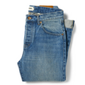flatlay of The Slim Jean in Patch Wash Selvage, folded from the front
