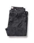 folded flatlay of The Slim Jean in Washed Black Organic Slub Selvedge