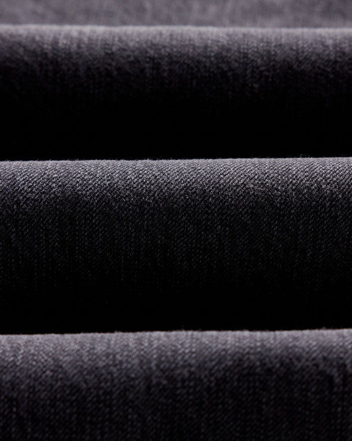 material shot of the fabric on The Slim Jean in Washed Black Organic Slub Selvedge
