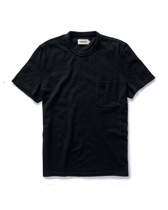 flatlay of The Organic Cotton Tee in Black Indigo