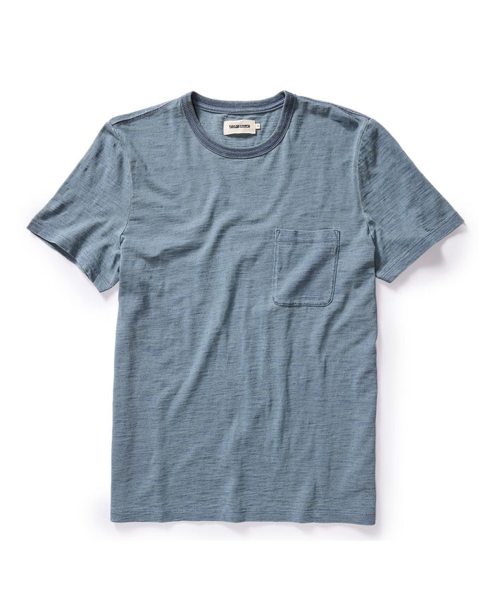 flatlay of The Organic Cotton Tee in Dyed Indigo