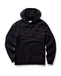 flatlay of The Apres Hoodie in Black Indigo Terry