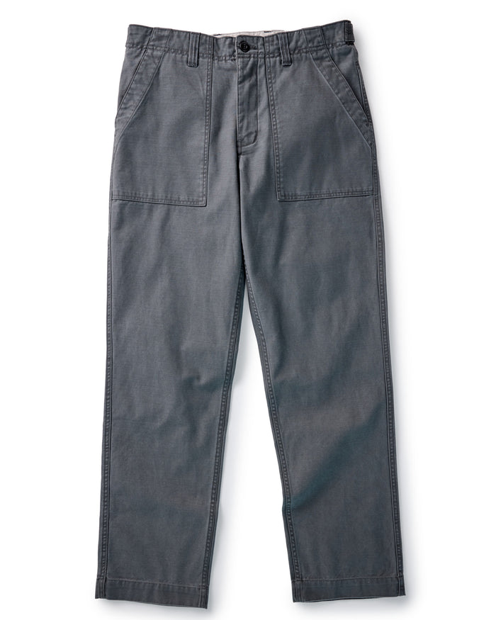 flatlay of The Surplus Pant in Faded Black Reverse Sateen