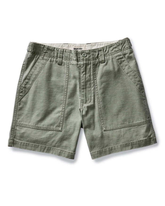 The Surplus Short in Field Olive Reverse Sateen