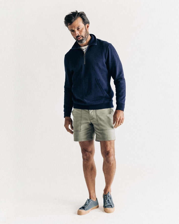 The Surplus Short in Field Olive Reverse Sateen