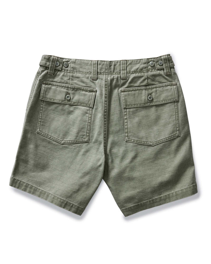 The Surplus Short in Field Olive Reverse Sateen