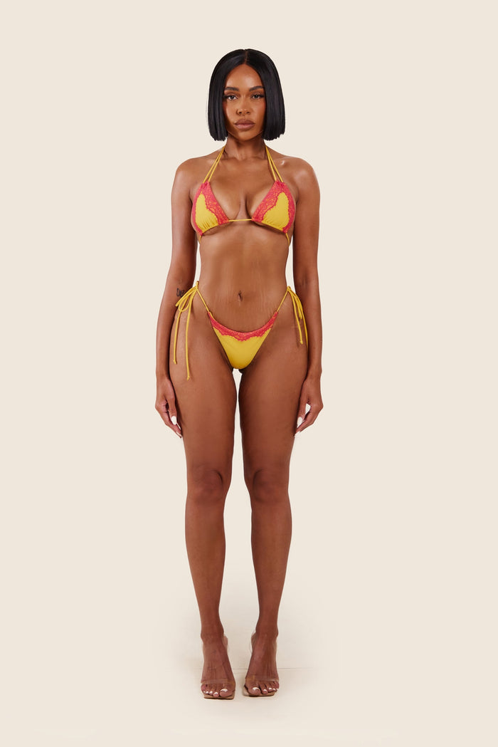 The Taliyah Lace Bikini Set in Orange