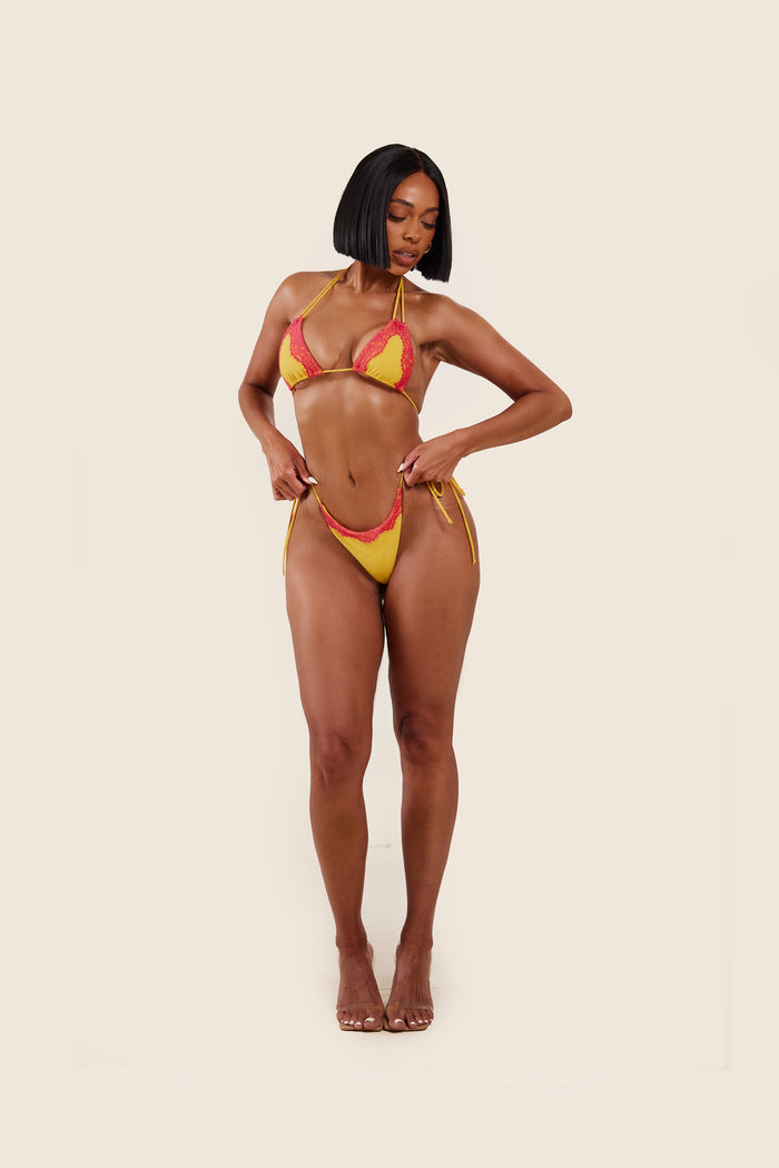 The Taliyah Lace Bikini Set in Orange