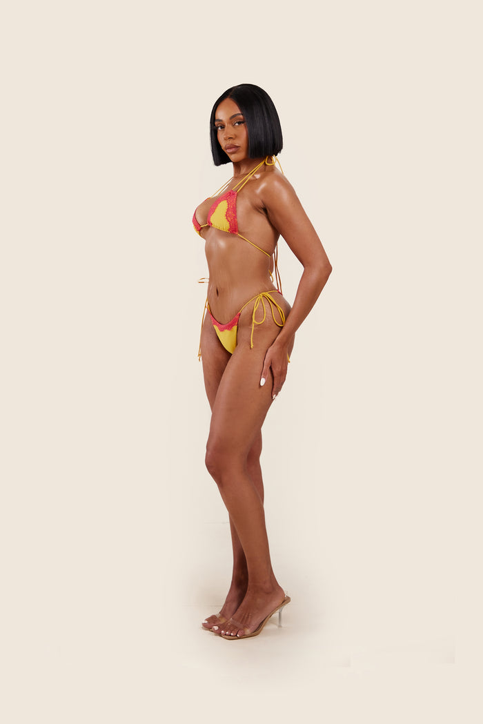 The Taliyah Lace Bikini Set in Orange
