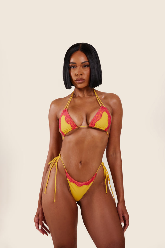 The Taliyah Lace Bikini Set in Orange