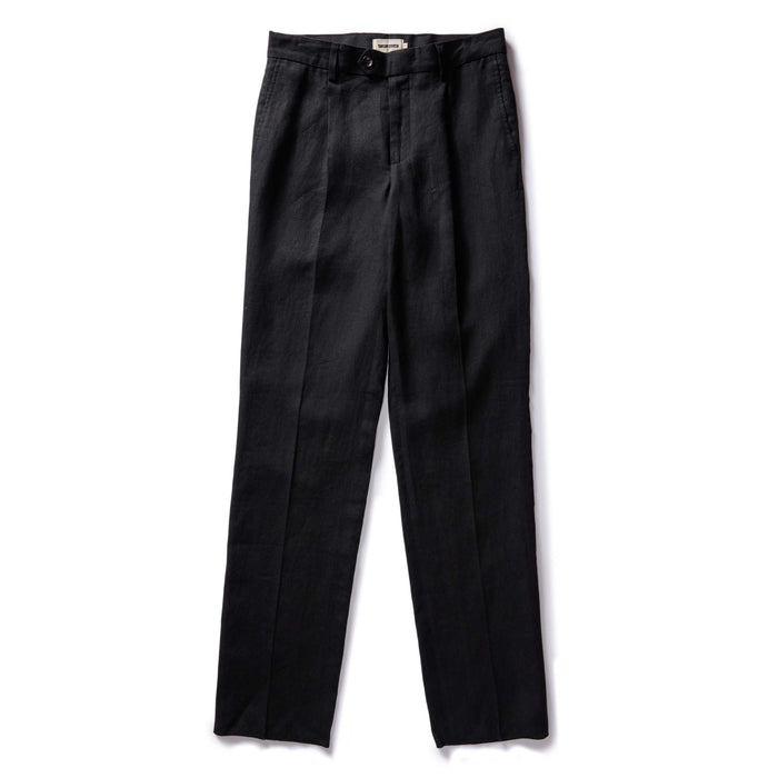 flatlay of The Thomas Trouser in Coal Linen Twill