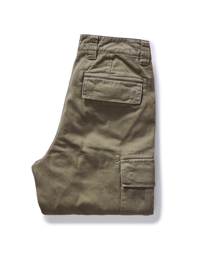 folded flatlay of the back of The Tommie Pant in Fatigue Olive