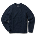 flatlay of The Topside Sweater in Navy Donegal
