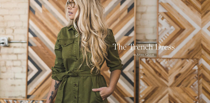 The Trench Dress in Army Green workshop header