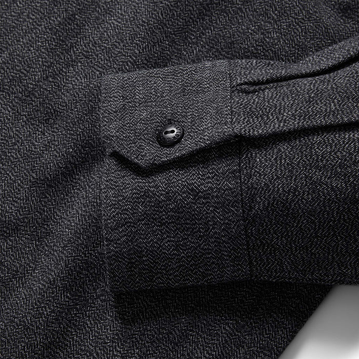 material shot of the cuff on The Utility Shirt in Ash Jaspe
