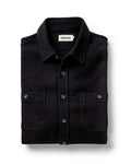 folded flatlay of The Utility Shirt in Black Indigo Sashiko