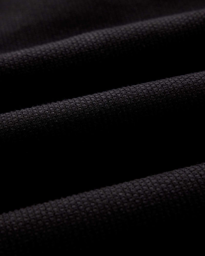 material shot of the fabric on The Utility Shirt in Black Indigo Sashiko