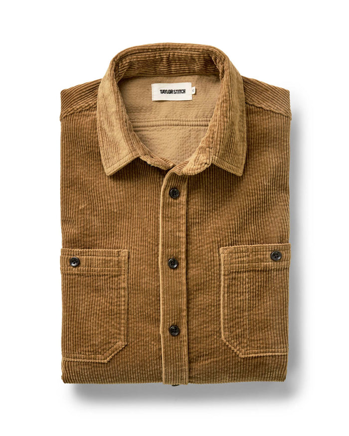 folded flatlay of The Utility Shirt in Bourbon Corduroy
