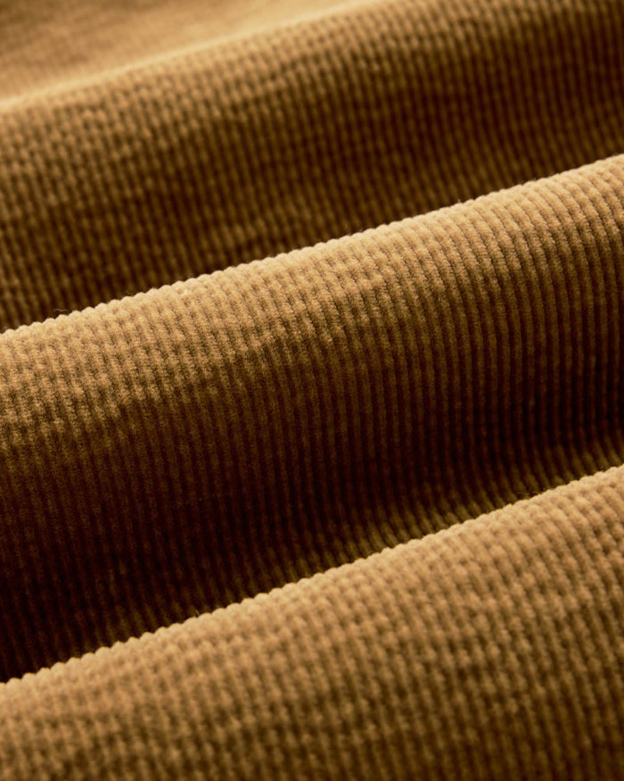 material shot of the fabric on The Utility Shirt in Bourbon Corduroy