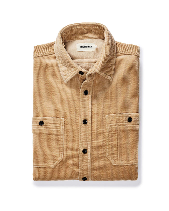 folded flatlay of The Utility Shirt in Camel Corduroy