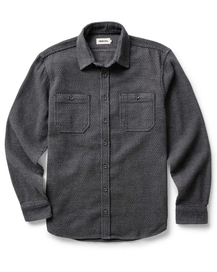 flatlay of The Utility Shirt in Charcoal Sashiko