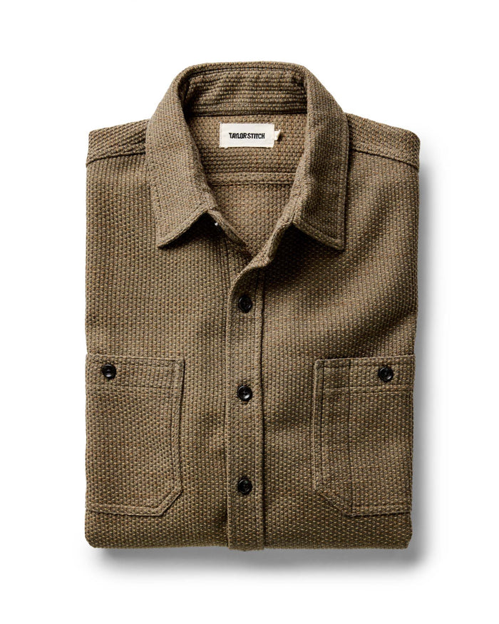 folded flatlay of The Utility Shirt in Cypress Sashiko