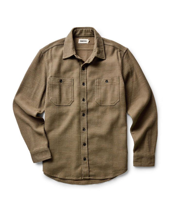 flatlay of The Utility Shirt in Cypress Sashiko