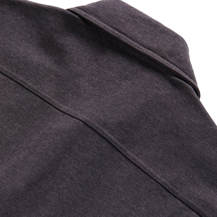 material shot of back yoke of The Utility Shirt in Dark Charcoal Heavy Bag