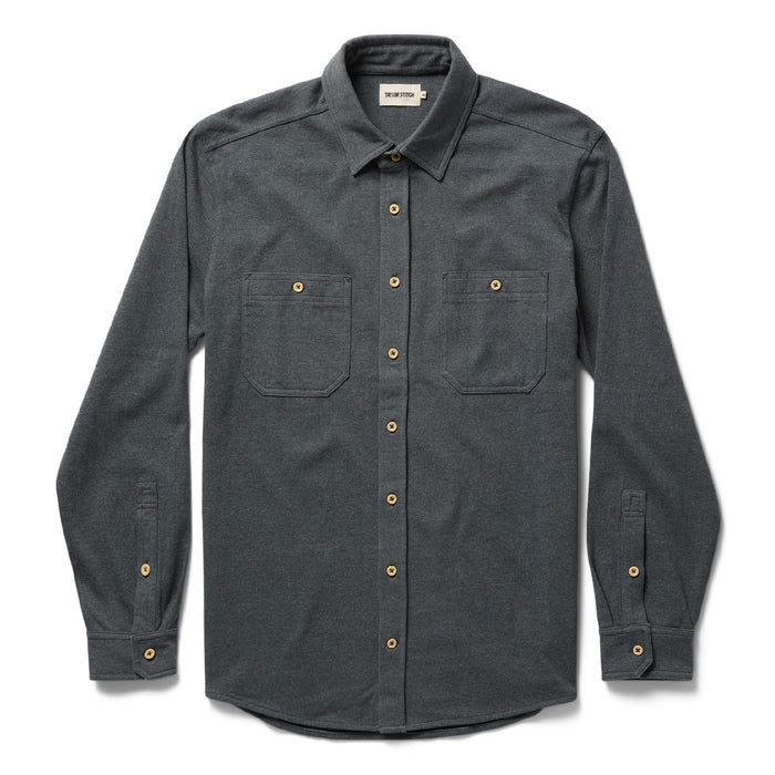 unfolded flatlay of The Utility Shirt in Dark Slate Heavy Bag