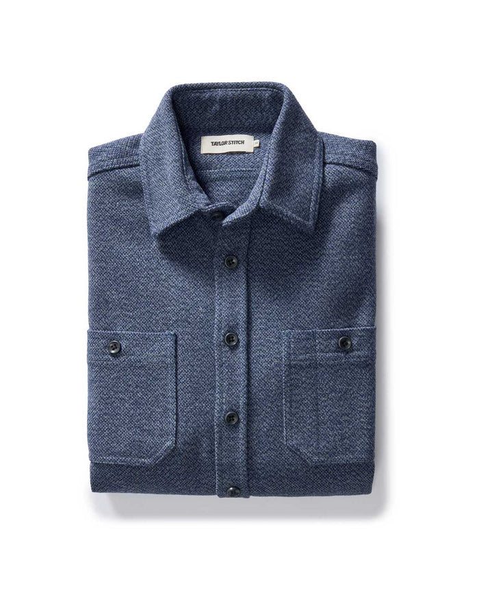 folded flatlay of The Utility Shirt in Indigo Ash Wool Canvas