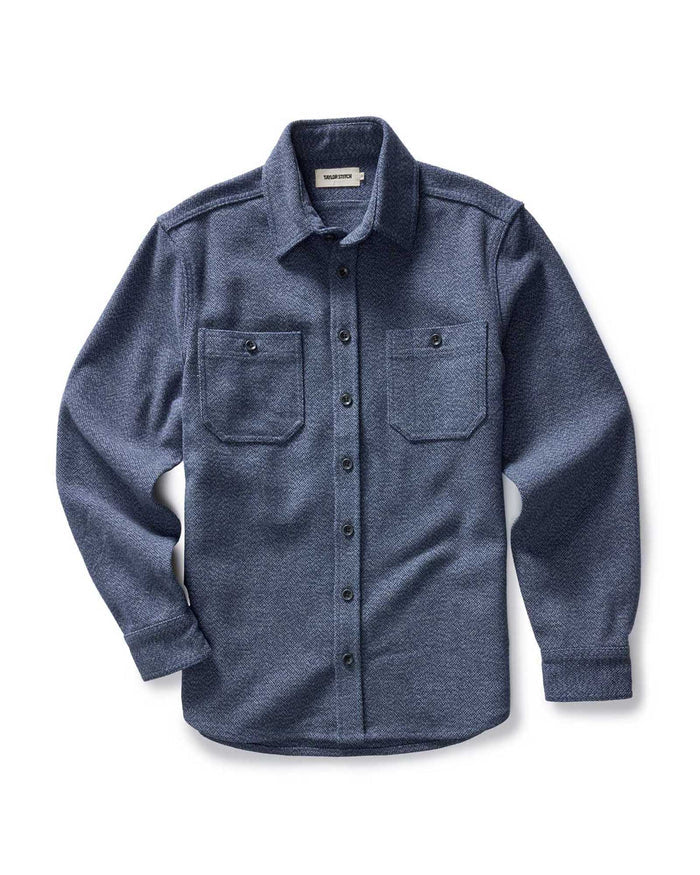 flatlay of The Utility Shirt in Indigo Ash Wool Canvas