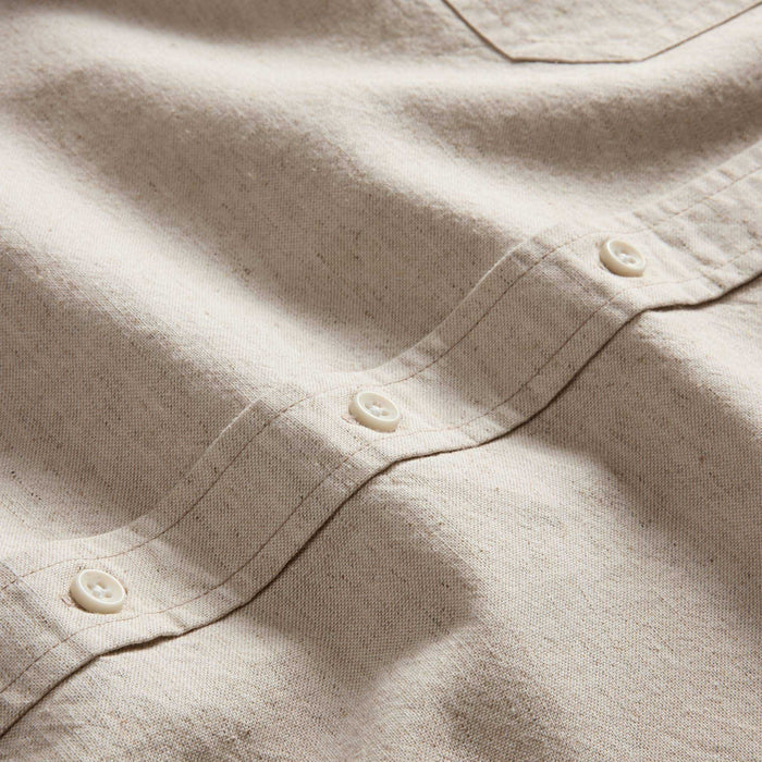 material shot of the buttons on The Utility Shirt in Natural Nep