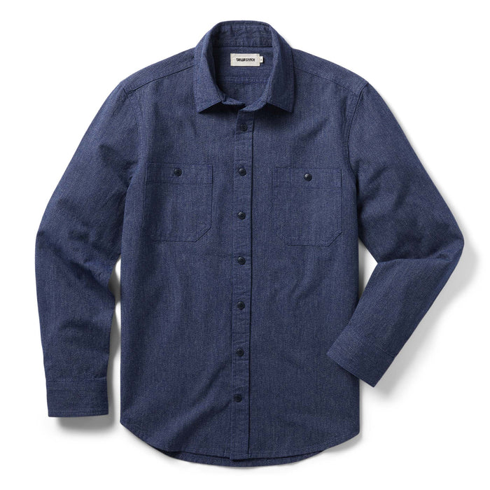 flatlay of The Utility Shirt in Navy Jaspe