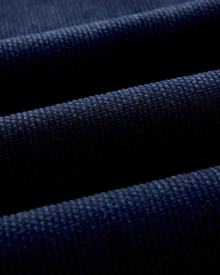 material shot of the pocket on The Utility Shirt in Rinsed Indigo Sashiko