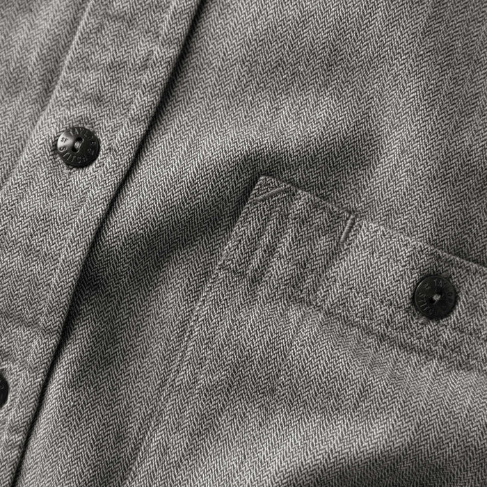 The Utility Shirt in Slate Broken Herringbone