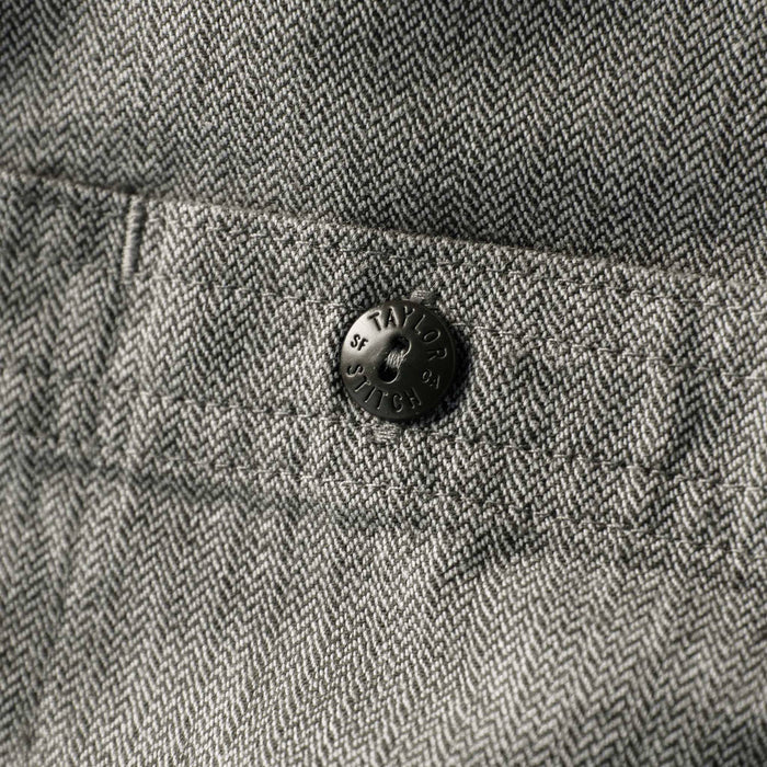 The Utility Shirt in Slate Broken Herringbone
