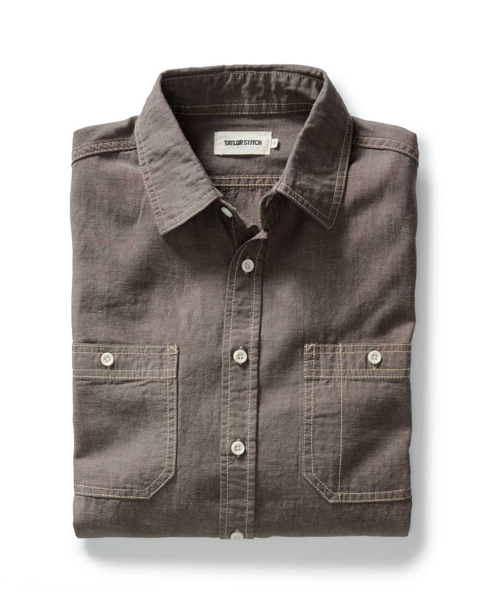 folded flatlay of The Utility Shirt in Soil Nep