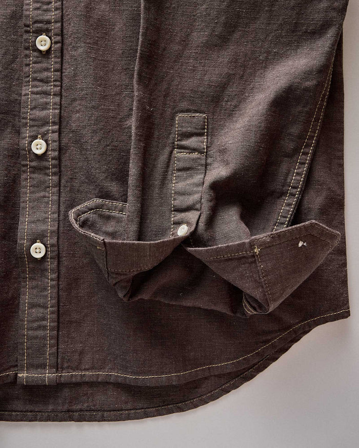 editorial image of the cuffs on The Utility Shirt in Soil Nep