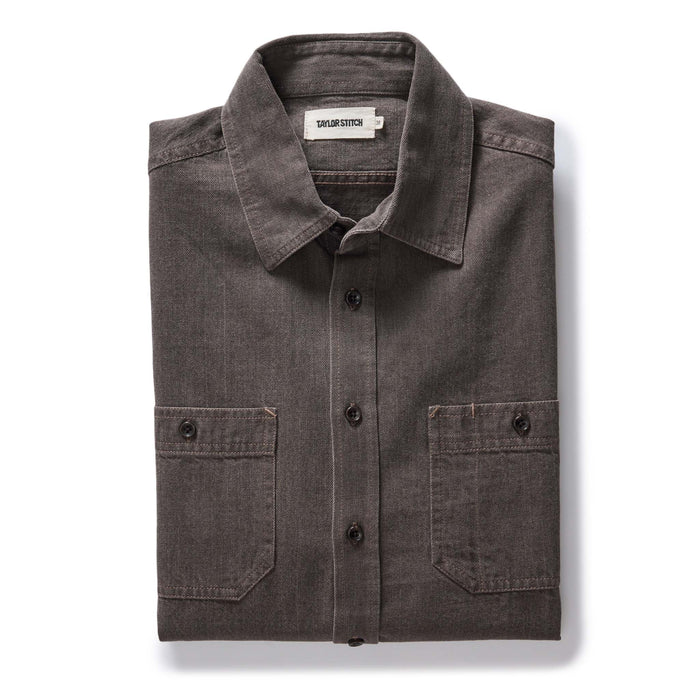 folded flatlay of The Utility Shirt in Soil Selvedge Denim