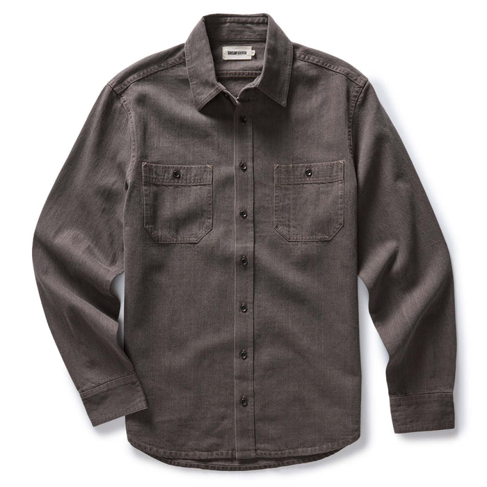 flatlay of The Utility Shirt in Soil Selvedge Denim