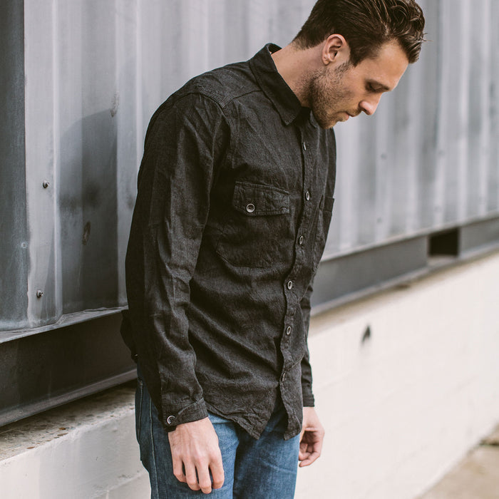 The Utility Shirt in Yoshiwa Black Selvage