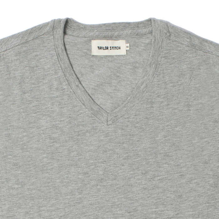 The V-Neck Tee in Heather Grey
