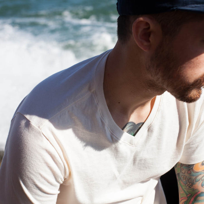 The V-Neck Tee in Natural