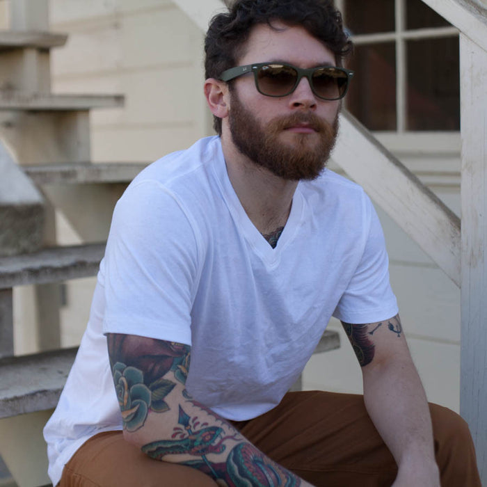The V-Neck Tee in White