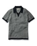 flatlay of The Valencia Sweater Polo in Coal Scallop