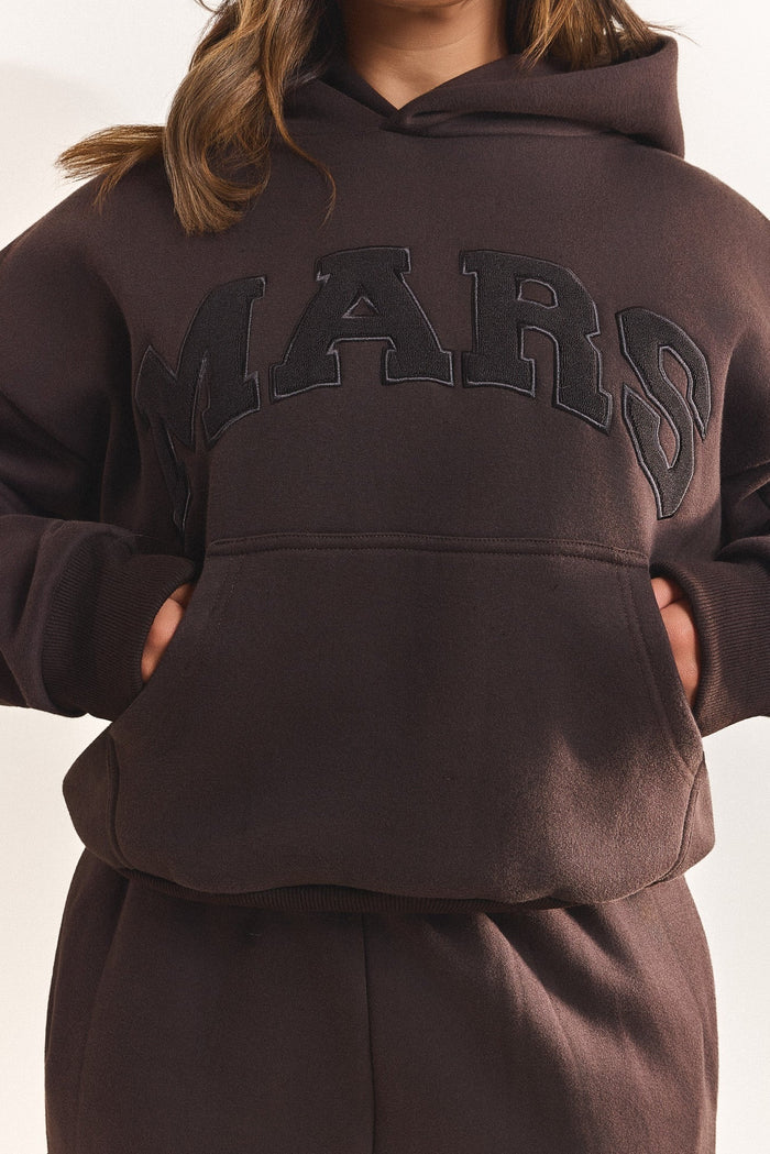 The Varsity Hoodie in Brown